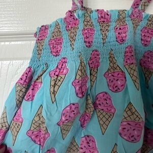Ice Cream Print Blue Dress